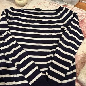 Navy and white Brandy boatneck sweater
